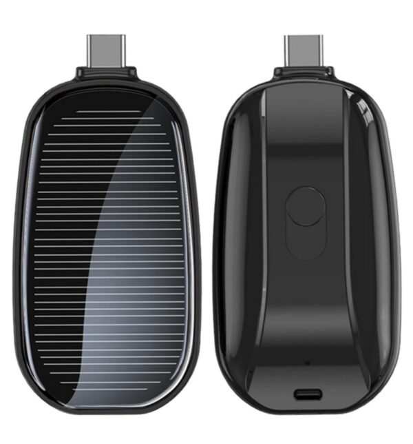 Shreyansh 1500mAh Large Capacity Battery Small Solar Charger Solar Power Bank Keychain Charger for Mobile Phones with Carabiner Emergency Power Supply - C pin