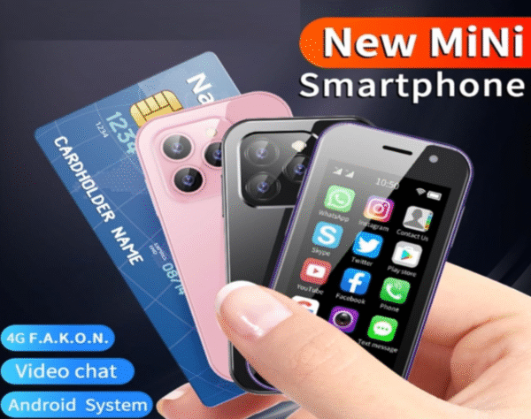 World's Smallest Credit Card Size Mini Android Smartphone 3GB RAM & 32GB ROM, 2000mAh Dual Sim 4G LTE Volte Mobile Phone, Black